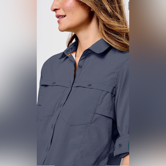 NWT Women’s Orvis Open Air Caster Longsleeve Carbon NAVY work shirt SPF 40 XL - Picture 2 of 13